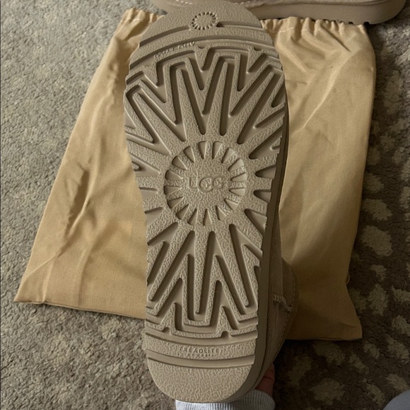 UGG Tan Shearling Lined Ankle Boots - Picture 4 of 5